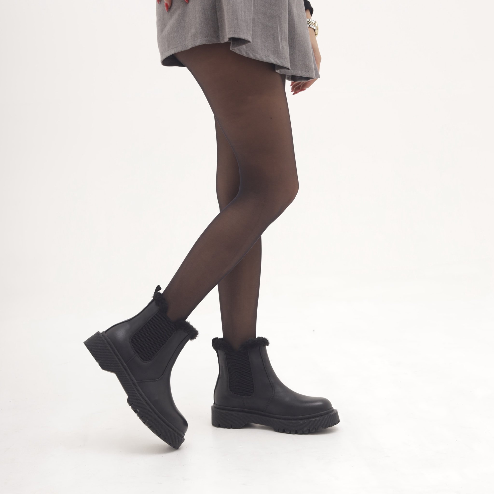 STIVALETTO CHELSEA BASSO FUR NERO