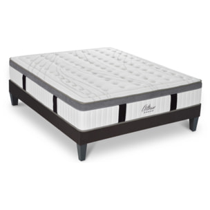 Ensemble ALTESSE Matelas Mémoire de Forme - 26 cm | avec Sommier Kit Tissu Gris Anthracite