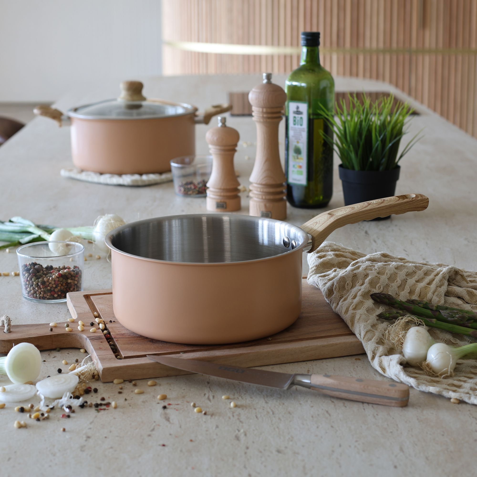 Lot de 3 casseroles en acier inoxydable - tous feux EASYNOX