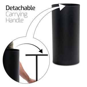 Ohm - Portaombrelli di design con supporto appendi ombrelli e feritoia di svuotamento acqua