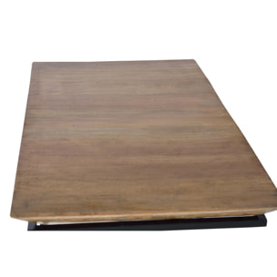 Mesas de Centro de Madera de Mango 100 Cm Estilo Industrial Moderno