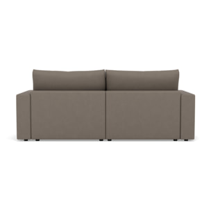 Daryl - canapé d'angle réversible 4 places convertible avec coffre en tissu texturé - Gris clair