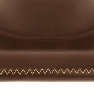 Lot de 2 chaises de bar "Lois" effet cuir marron cognac