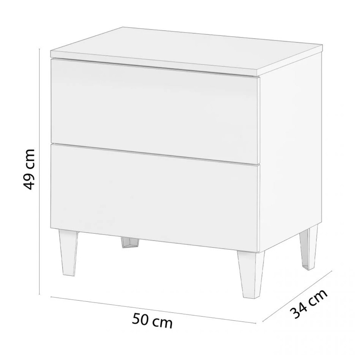 Mesita de noche Plex Blanco