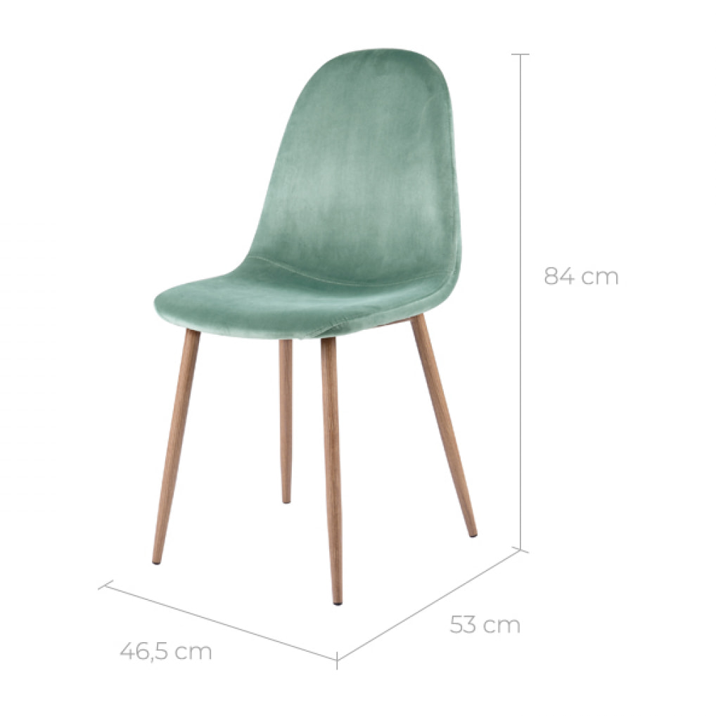 Chaise Fredrik en velours vert d'eau (lot de 2)