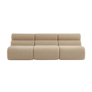 Lot de 3 chauffeuses tissu effet alpaca beige 1 place - L 81 x P 99 x H 75cm - Nova