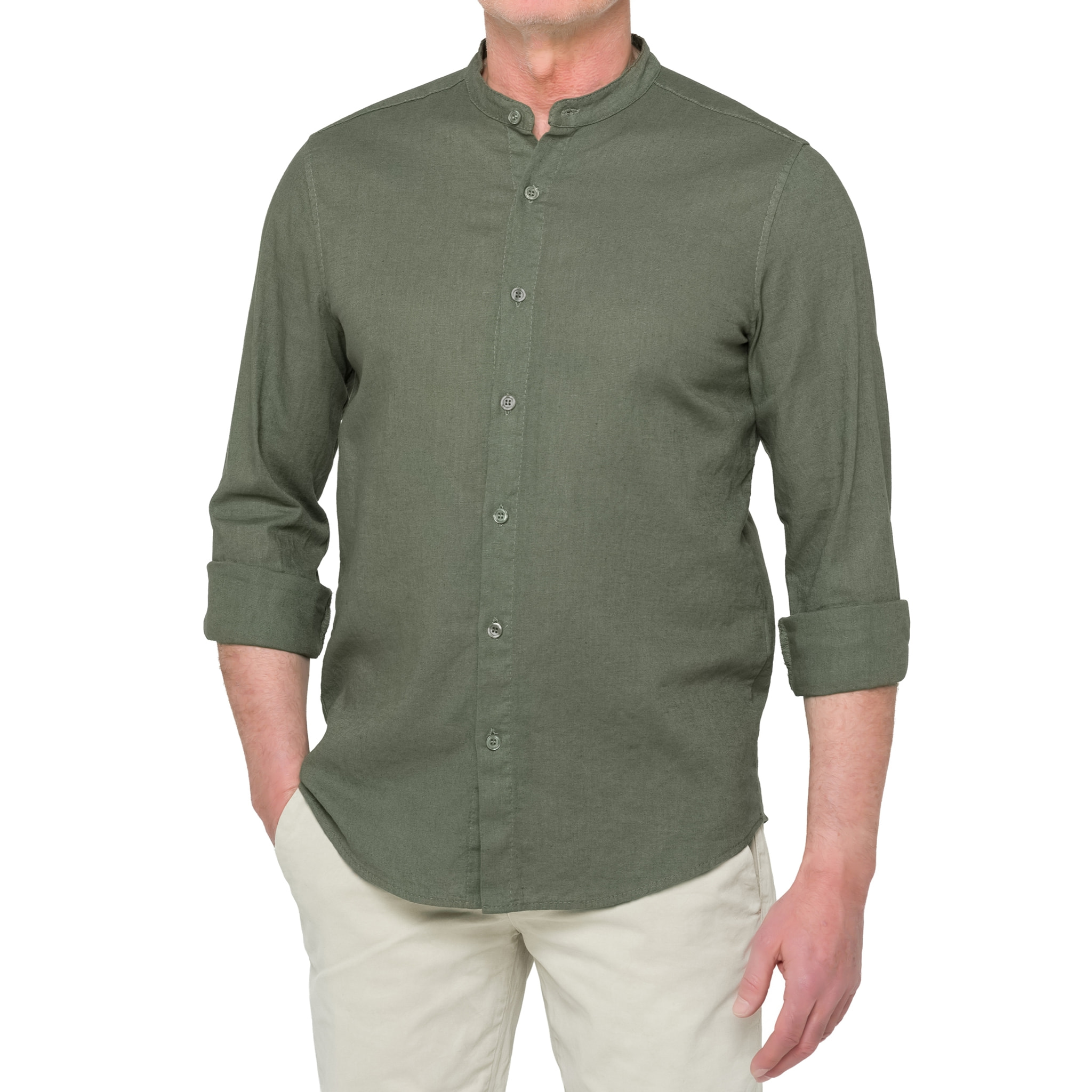 Camisa de lino Hot Buttered Tongareva Verde militar