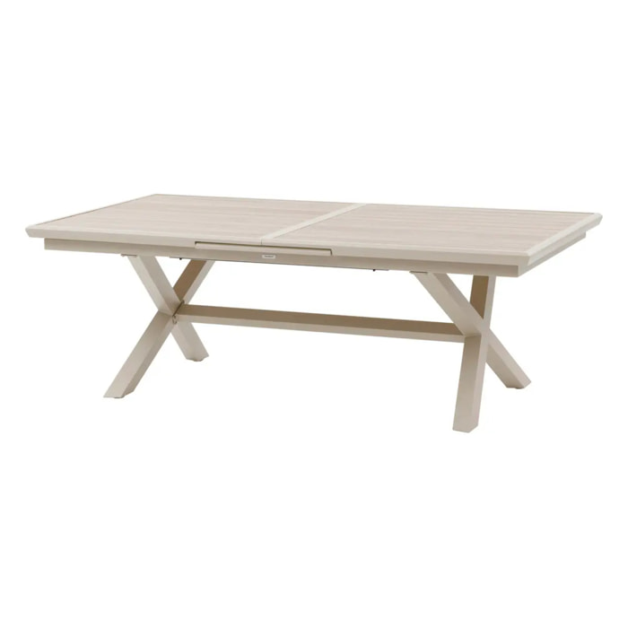 Table de jardin "Axiome" extensible lin & argile 10 places en aluminium
