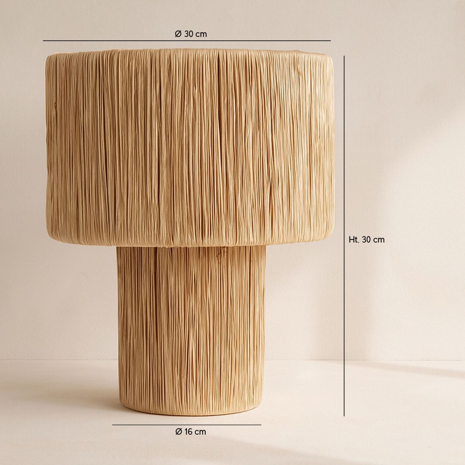 Lampe à poser en raphia 30 x h35cm EL NIDO