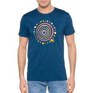 T-shirt in cotone 150 gr Aboriginal Hot Buttered Blu Indigo