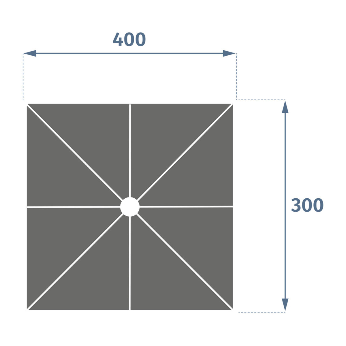 Toile de parasol "Melhia" multi-toile anthracite 4x3 m