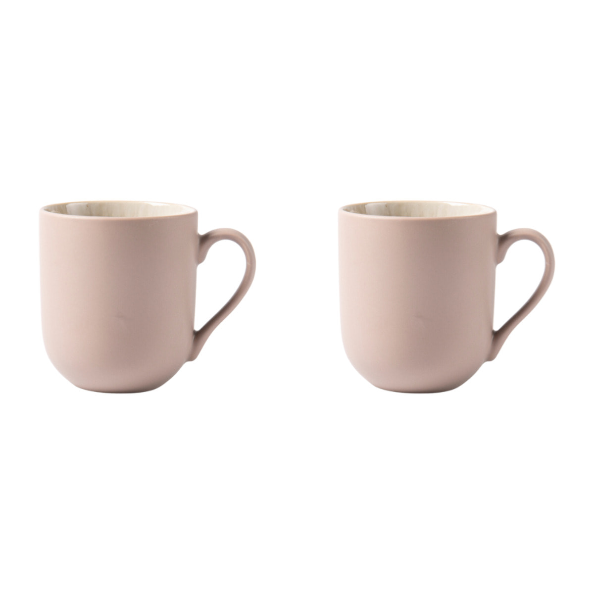 Lot de 2 mugs taupe - "iris"