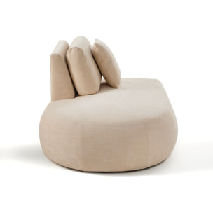 Santorini - module d'assise gauche - en tissu texturé - Beige