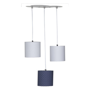 Suspension Lumineuse Trio Plafonnier en coton gris