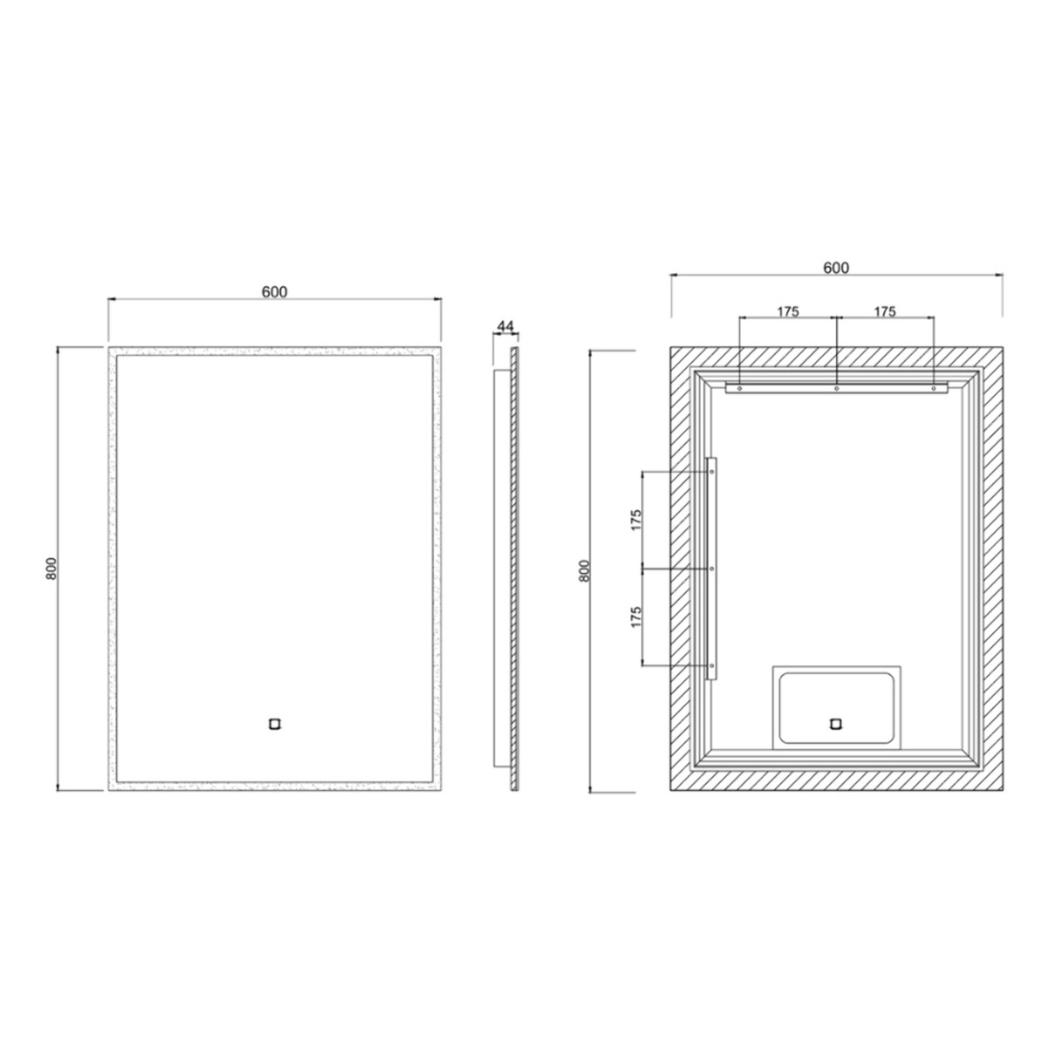 Feel 60x80 cm miroir suspendu rectangulaire avec éclairage LED 3 couleurs et capteur, blanc  (SATZFEELOBLED6080)