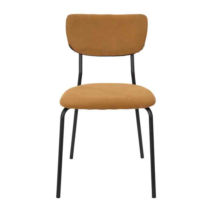 Lot de 4 Chaises - HOME DECO FACTORY - Jules - Côtelees - Jaunes