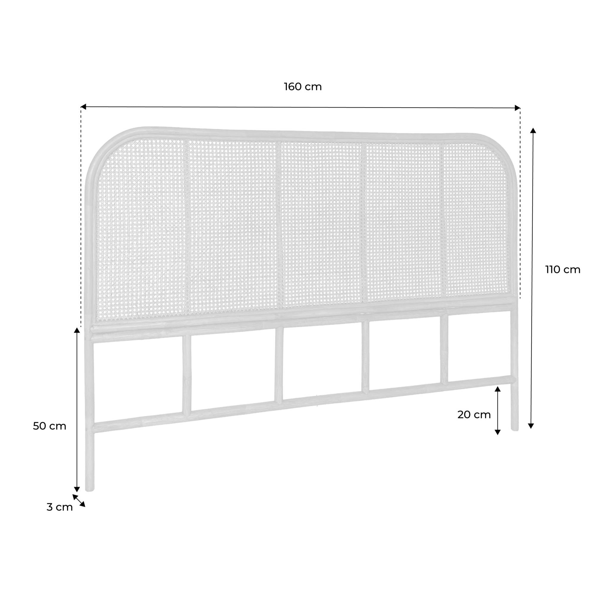 Tête de lit bohème rotin naturel et cannage SUMATRA