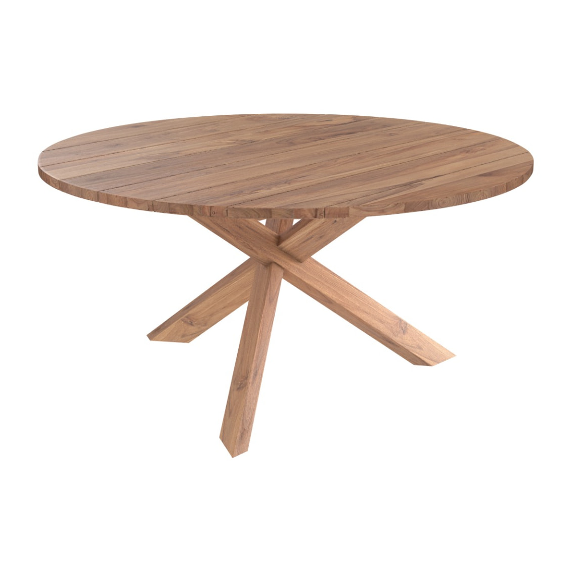 Table ronde 6-8 personnes en bois de teck recyclé D150 cm - Laure