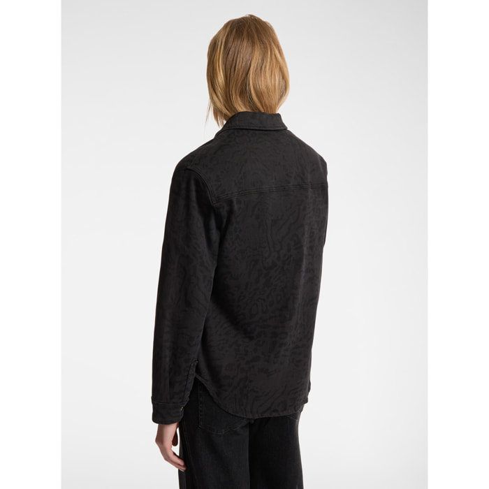 Elena Mirò - Camicia animalier in denim - Nero