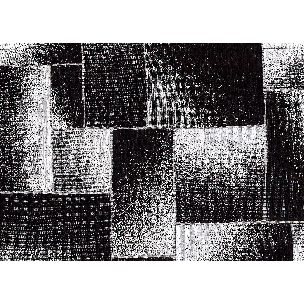 Tappeto Jacquard Ideale Salotto Camera Ingresso Made In Italy Antiscivolo, Lavabile, Morbido Disegno Tetrix Nero By Suardi