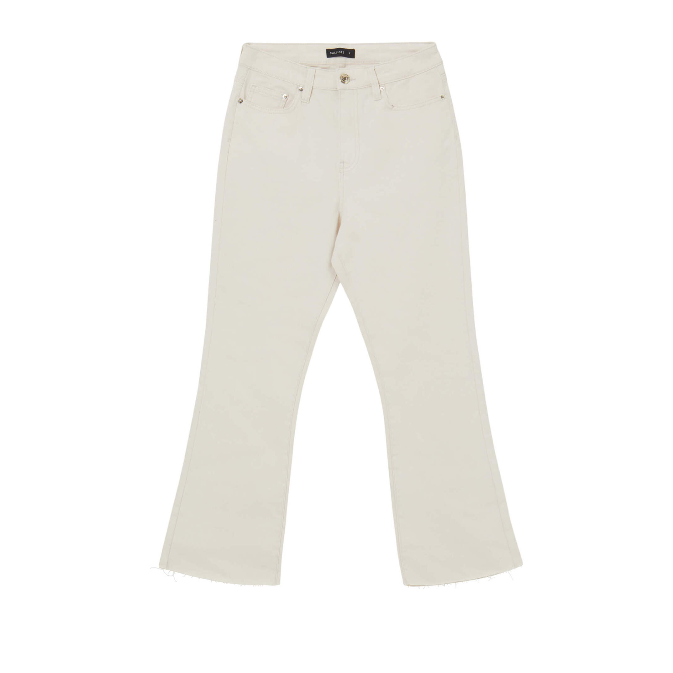 Pantalone cropped flare in cotone