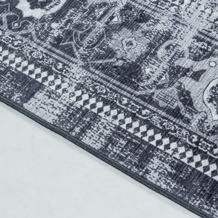 FIESTA - Tapis oriental effet vieilli noir