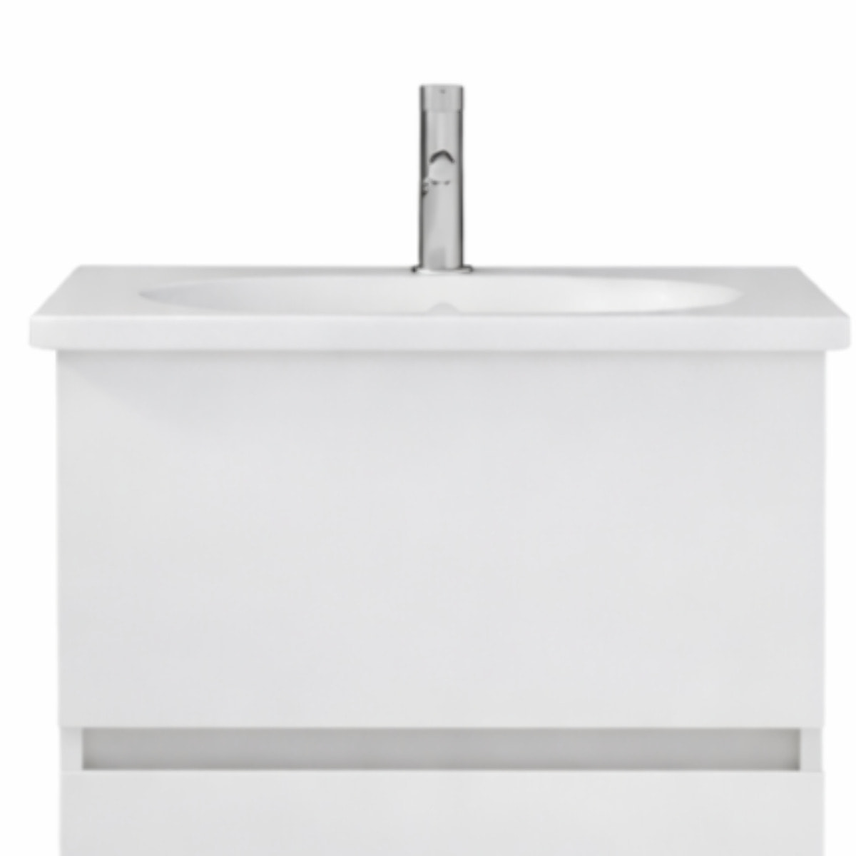 Meuble de salle de bain simple vasque 60 cm BURGBAD Joline blanc mat