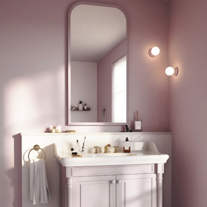 Miroir vertical salle de bain Cléo 1889 Rose Pâle Velours