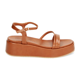 Zeppe marroni, platform 5 cm