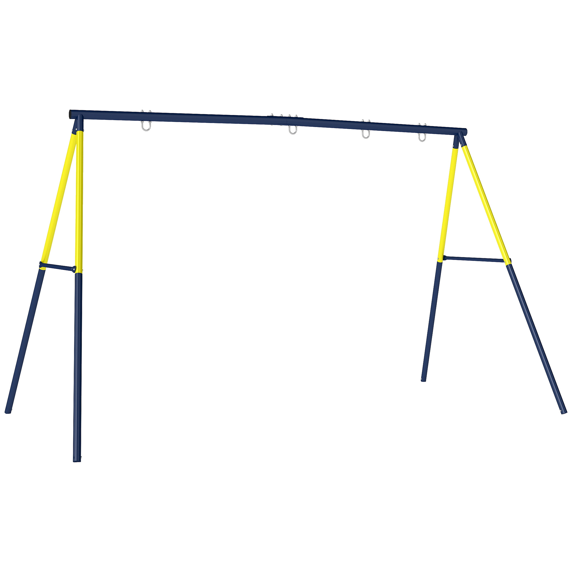 Portique balançoire double 4 crochets acier max. 150 Kg jaune bleu