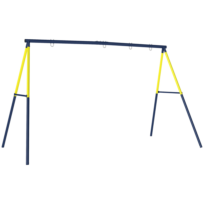 Portique balançoire double 4 crochets acier max. 150 Kg jaune bleu