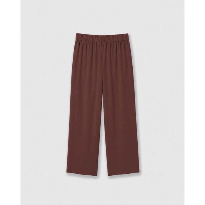Pantalón largo ancho liso tinto