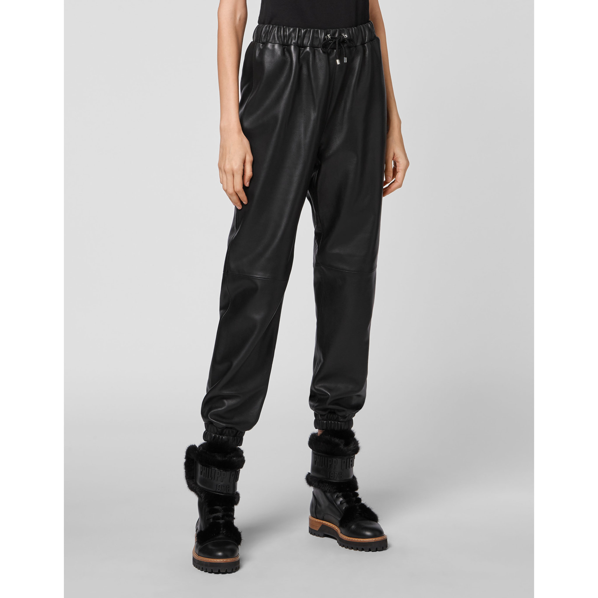 PHILIPP PLEIN Pantalones jogger de cuero