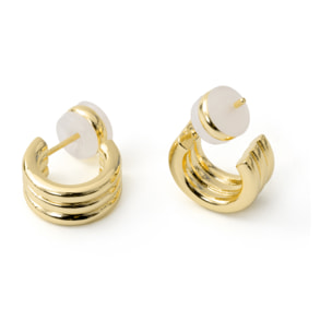 Pendientes Sungi acabado oro amarillo 18k