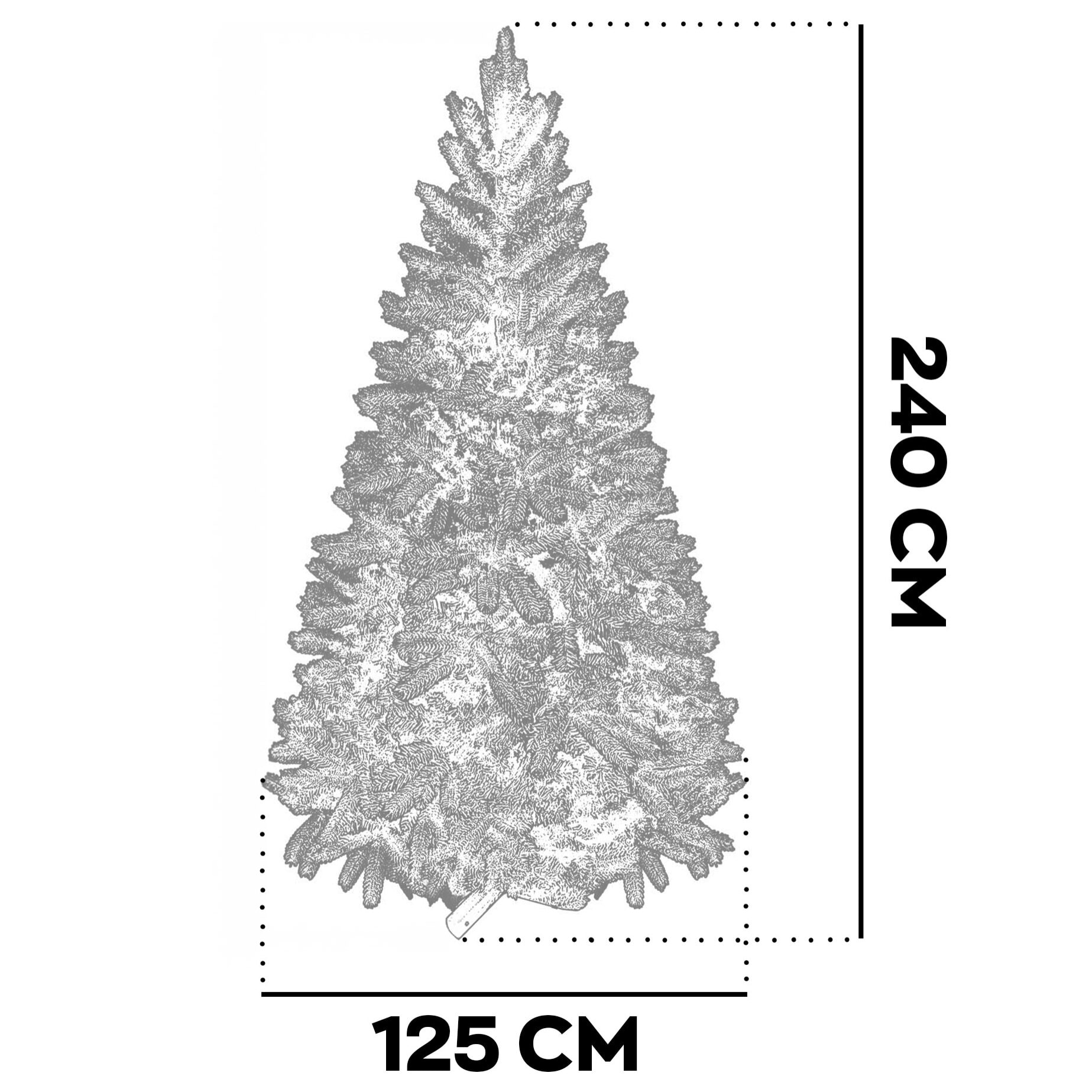 Blitzen - Albero di Natale effetto realistico in PE e PVC ø125x240H, 1800 rami