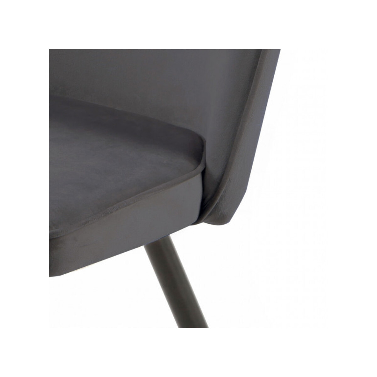 Chaise en velours avec piètement en métal noir - PETALE