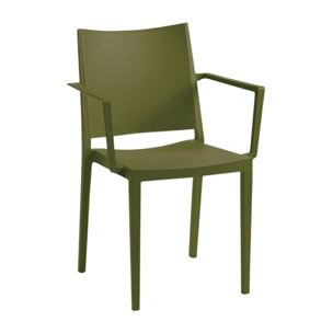 Lot de 2 fauteuils de jardin en plastique - vert olive - LAGOS