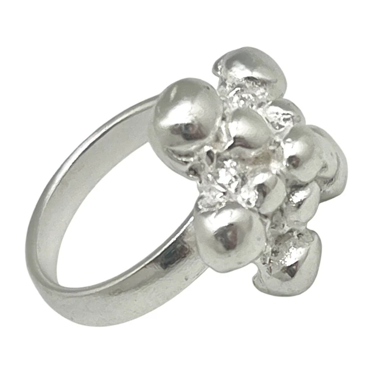 Anillo Flor Bubles en plata 10µ