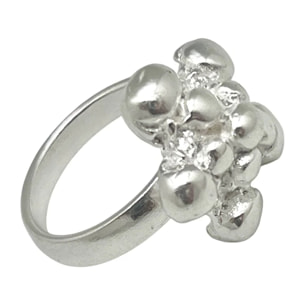 Anillo Flor Bubles en plata 10µ