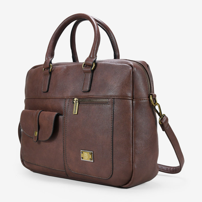 Maletín marrón para portátil