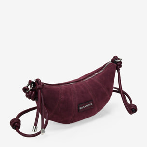 Bolso bandolera burdeos pequeño con cremallera