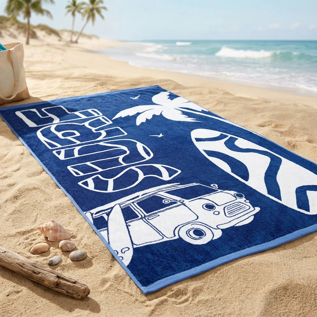 Serviette de plage éponge velours Jacquard - Montego - 90x170cm - 400g/m²