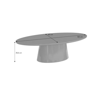 Table basse ovale finition glossy NELL