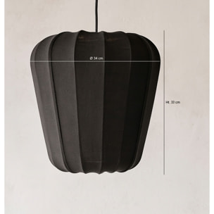 Suspension en coton noir et métal h35cm ALBA