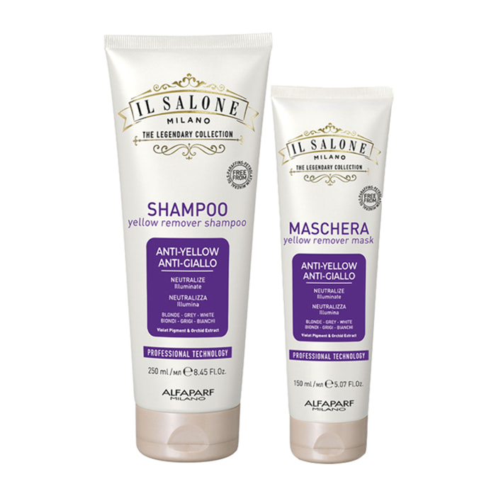 ALFAPARF MILANO Kit Il Salone Anti Yellow Silver Shampoo 250ml + Mask 150ml