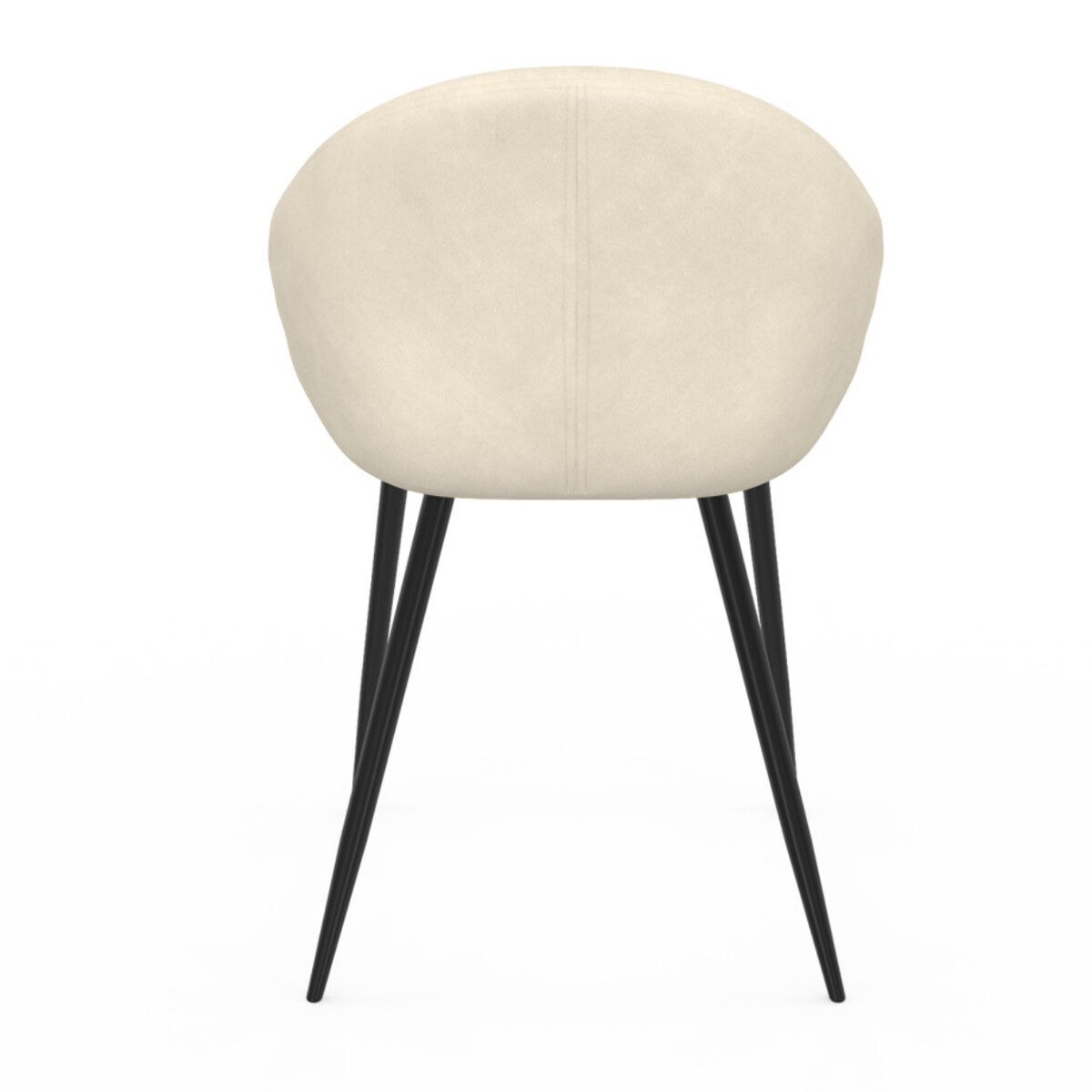 Chaises Dory velours crème pieds métal noirs - lot de 4