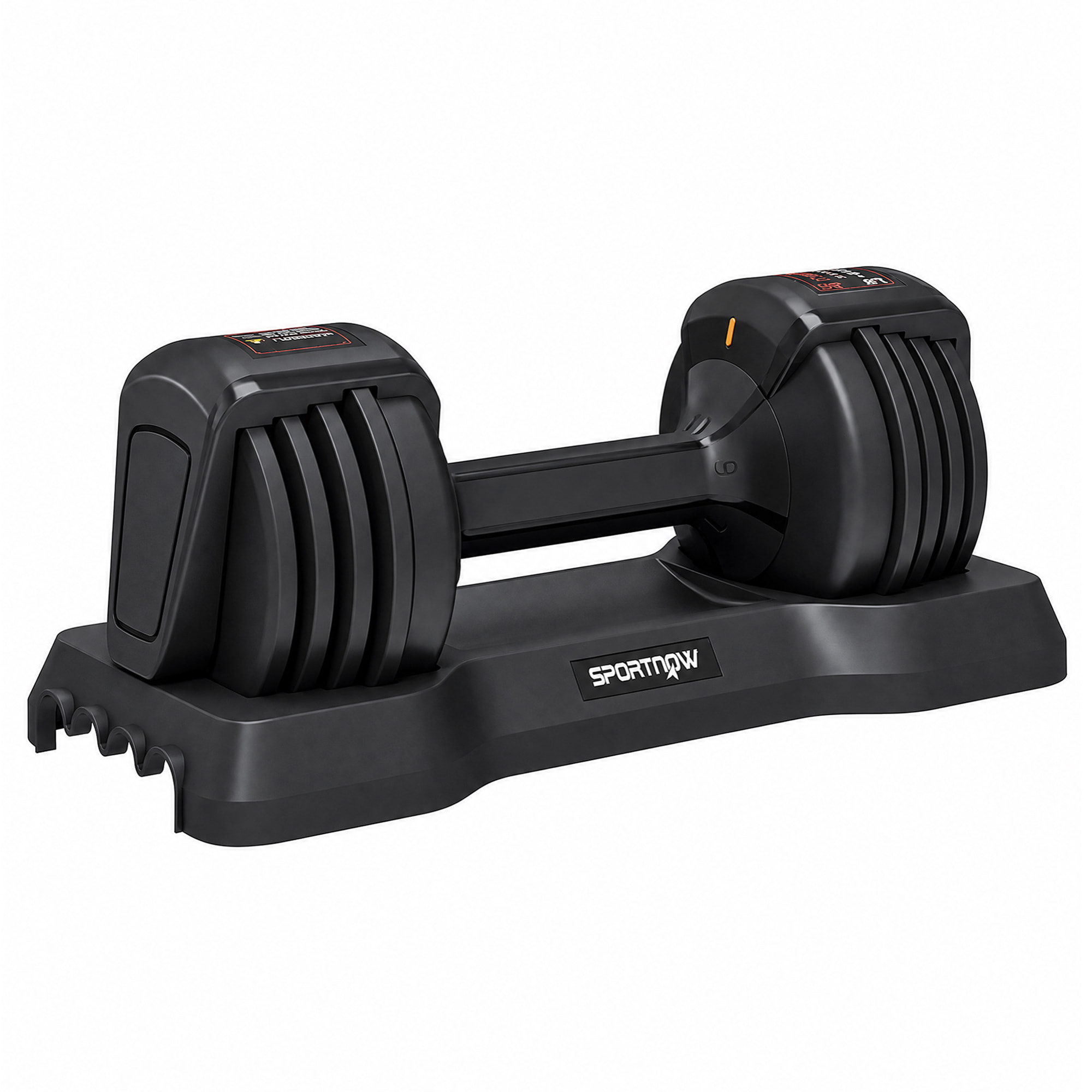 SPORTNOW Mancuerna Ajustable 11 kg con 5 Niveles de Peso, Pesas y Mancuernas, Sistema de Ajuste Rápido, Bloqueo de Seguridad, Agarre Antideslizante y Base, para Entrenamiento en Casa, Gimnasio