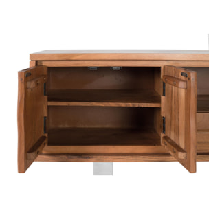 Mueble TV de Madera de Acacia 170 Cm Estilo Rústico Moderno
