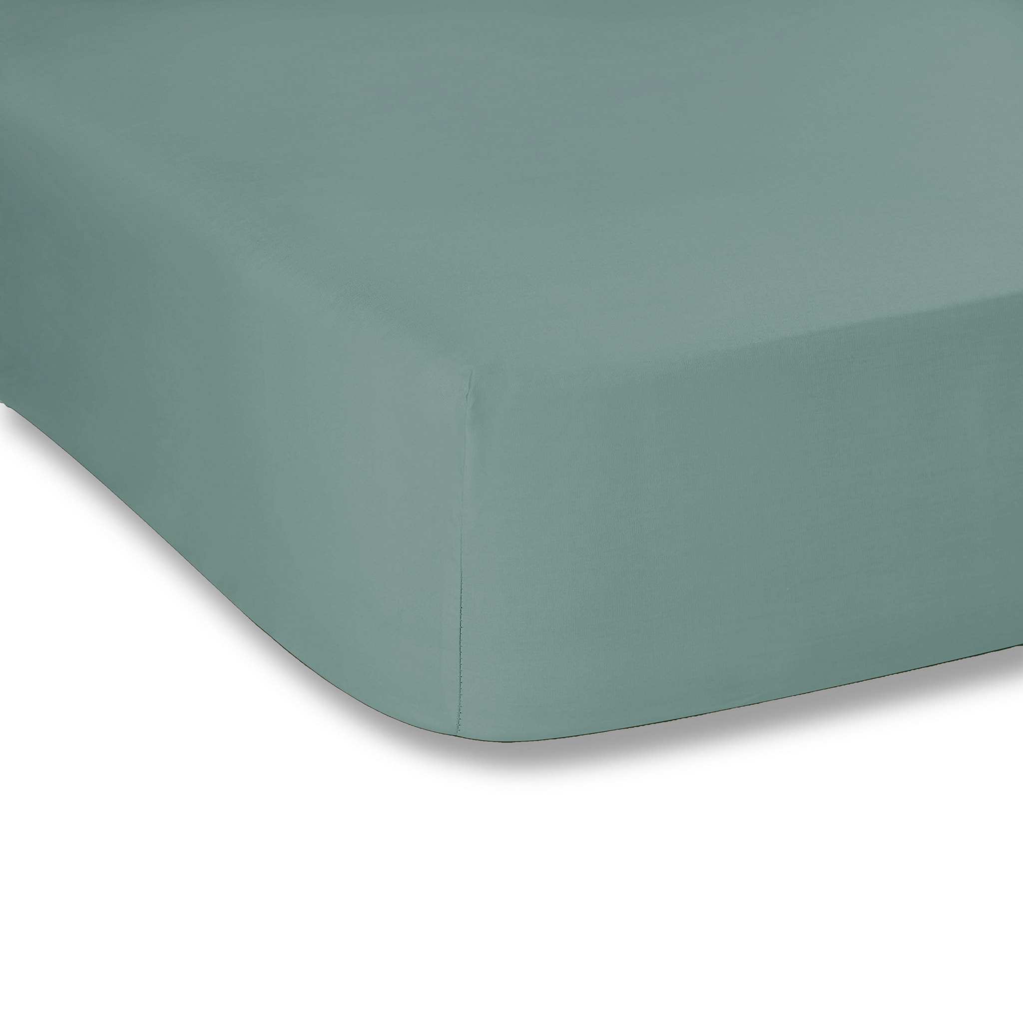 WHITE & WHITE Lenzuolo con angoli singolo 100% cotone raso verde