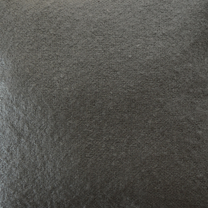 Coussin  - Effet laineux à pompons - Gris anthracite